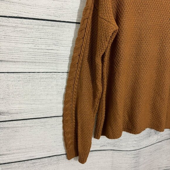 Pink Rose Cozy Cable Knit Sweater With Textured Pattern & Ribbed Trim Size XL - Picture 3 of 4